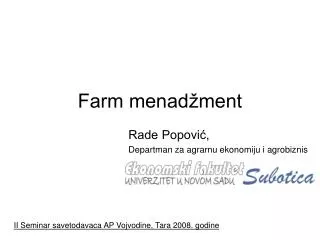 farm menad ment