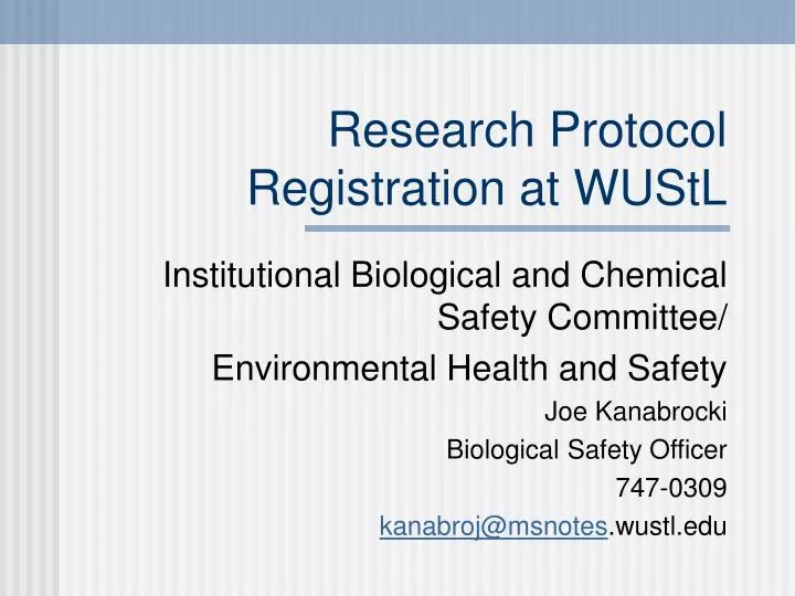 research protocol registration at wustl
