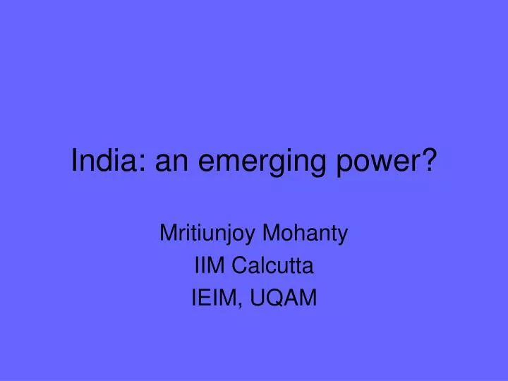 india an emerging power