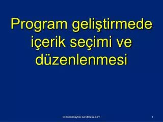 program geli tirmede i erik se imi ve d zenlenmesi