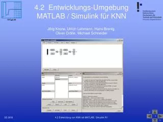 4 2 entwicklungs umgebung matlab simulink f r knn