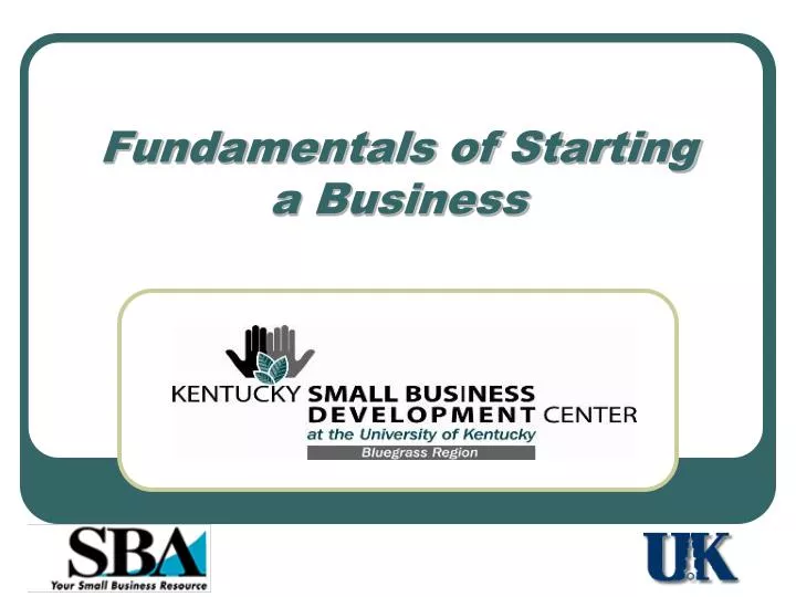 fundamentals of starting a business