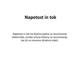 napetost in tok