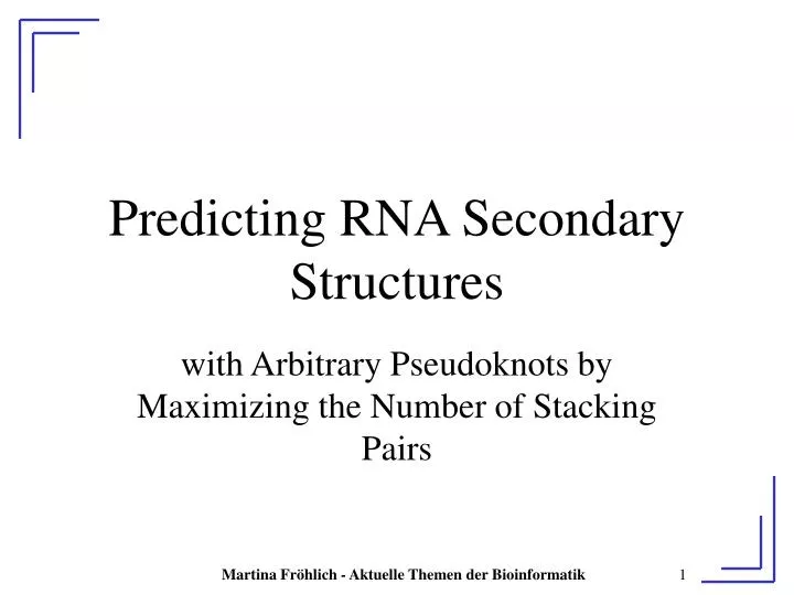 predicting rna secondary structures