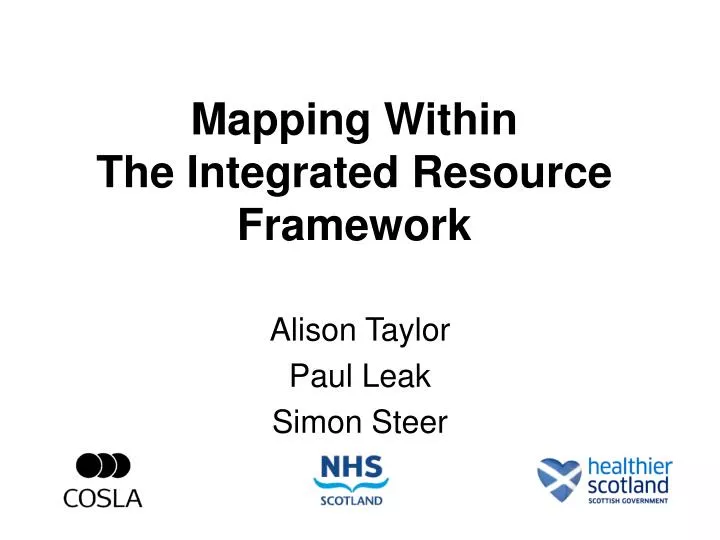 mapping within the integrated resource framework