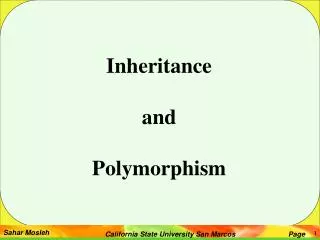 Inheritance and Polymorphism