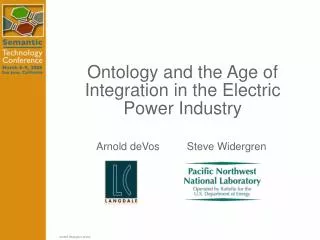Ontology and the Age of Integration in the Electric Power Industry