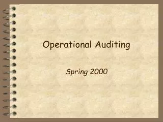 operational auditing