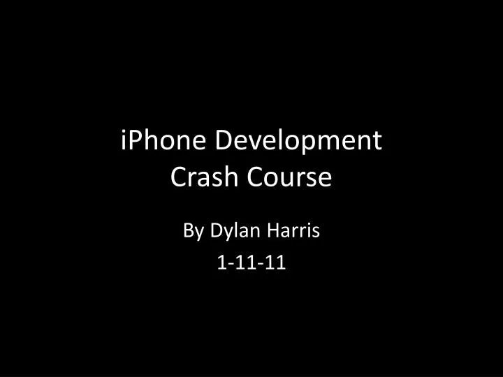 iphone development crash course
