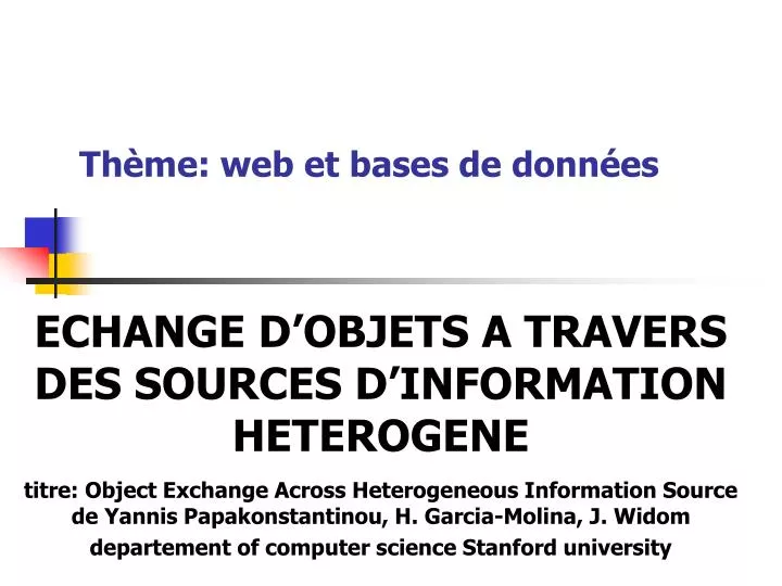 th me web et bases de donn es