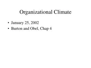 Organizational Climate