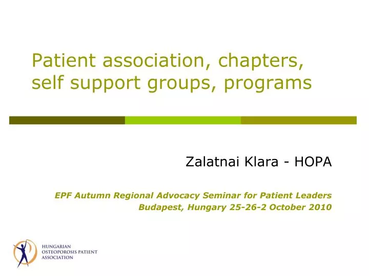 patient association chapters self support groups programs