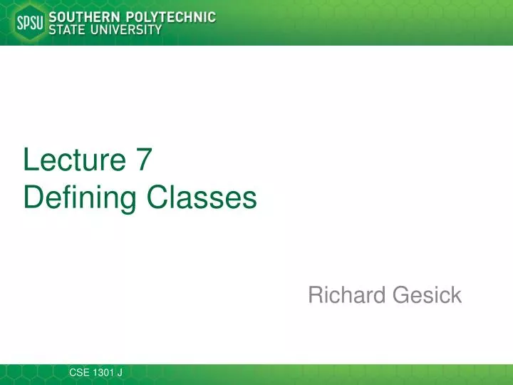 lecture 7 defining classes