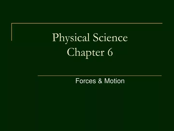 physical science chapter 6