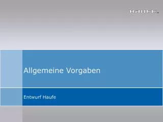 allgemeine vorgaben