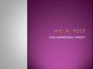 wielki post