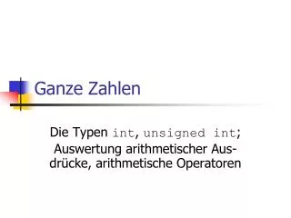 ganze zahlen
