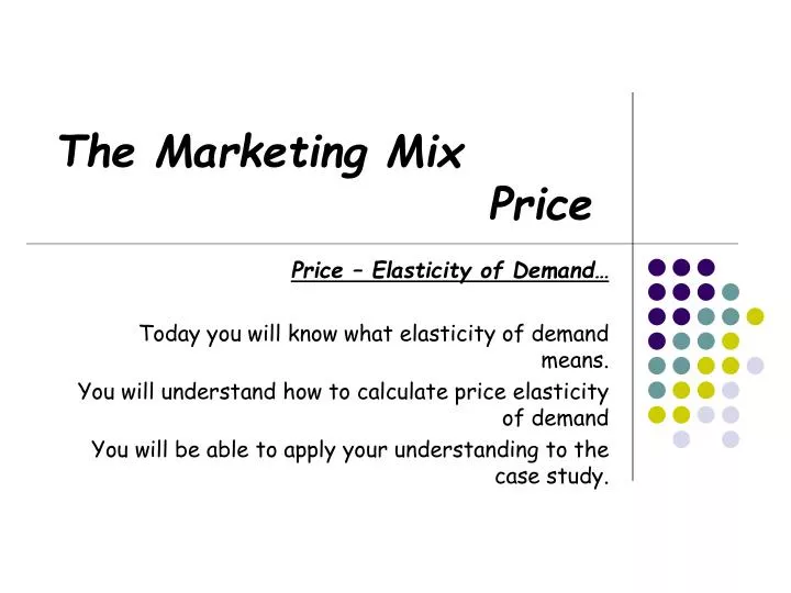 the marketing mix price