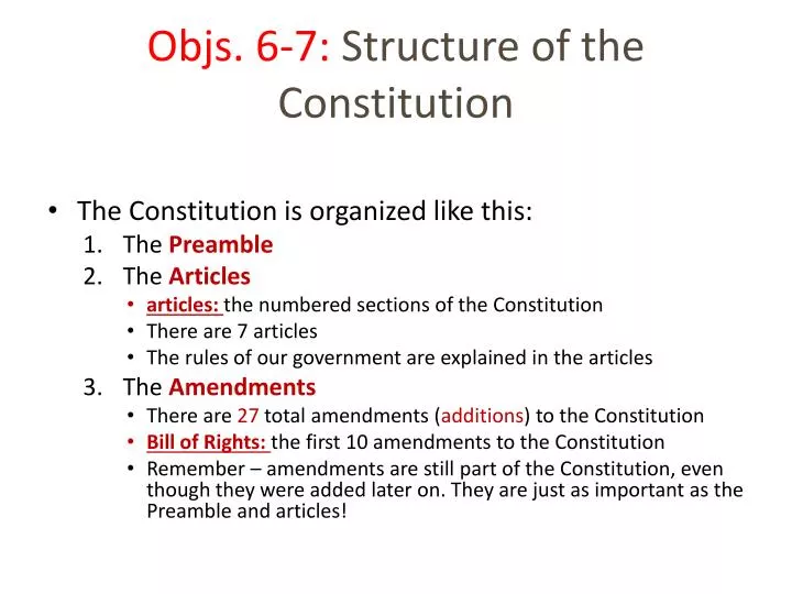 objs 6 7 structure of the constitution