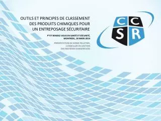 outils et principes de classement des produits chimiques pour un entreposage s curitaire