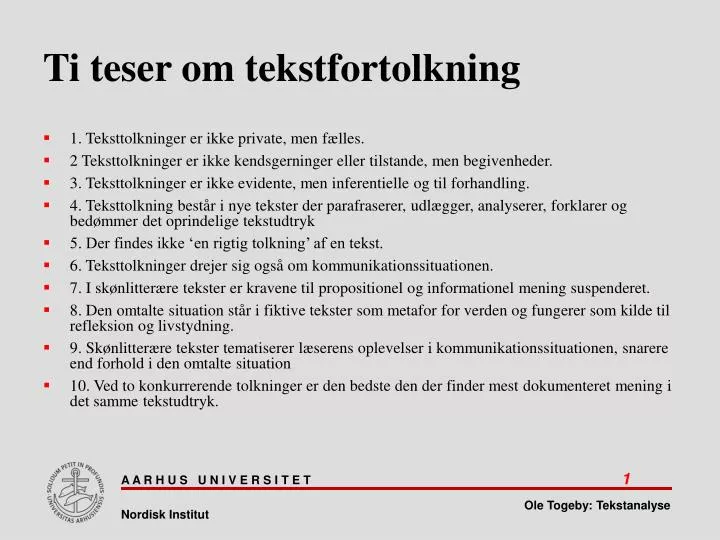 ti teser om tekstfortolkning