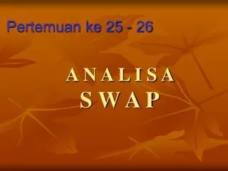 a n a l i s a s w a p