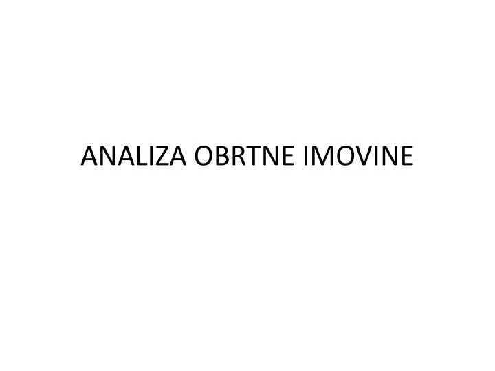 analiza obrtne imovine