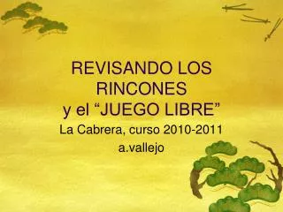revisando los rincones y el juego libre