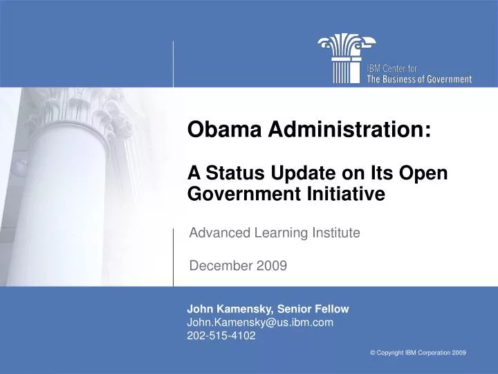 obama administration a status update on its open government initiative