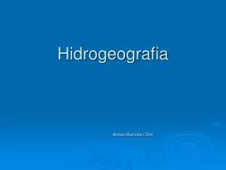 Hidrogeografia