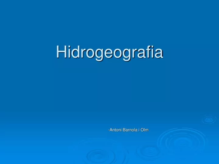 hidrogeografia