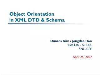 Object Orientation in XML DTD &amp; Schema