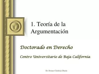 1 teor a de la argumentaci n