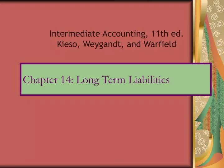 chapter 14 long term liabilities