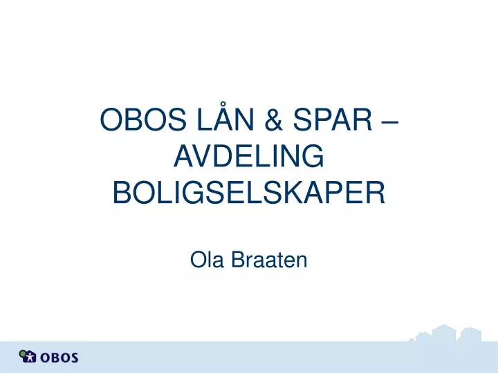 obos l n spar avdeling boligselskaper