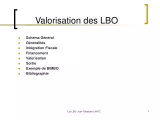 valorisation des lbo