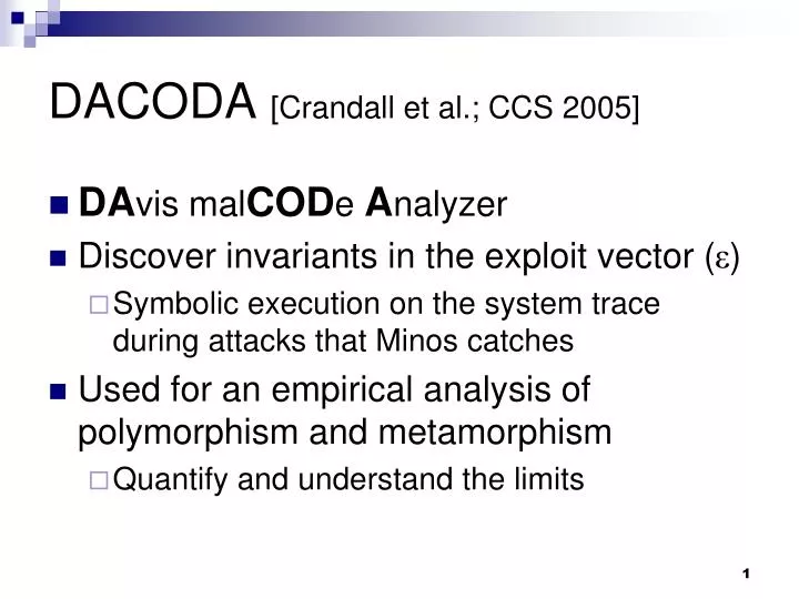 dacoda crandall et al ccs 2005