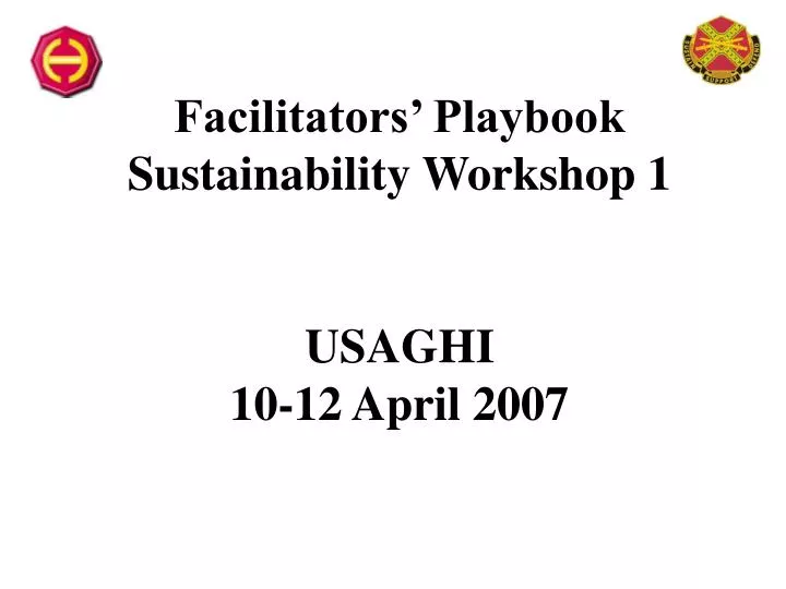 facilitators playbook sustainability workshop 1 usaghi 10 12 april 2007