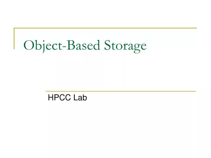 object based storage