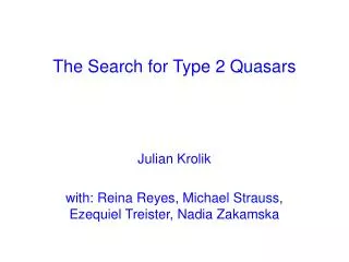 The Search for Type 2 Quasars