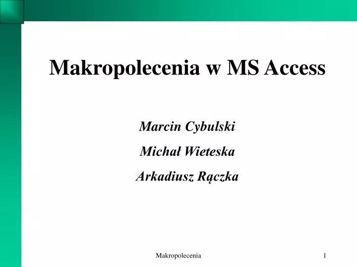 makropolecenia w ms access