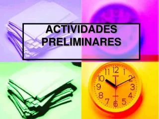 actividades preliminares