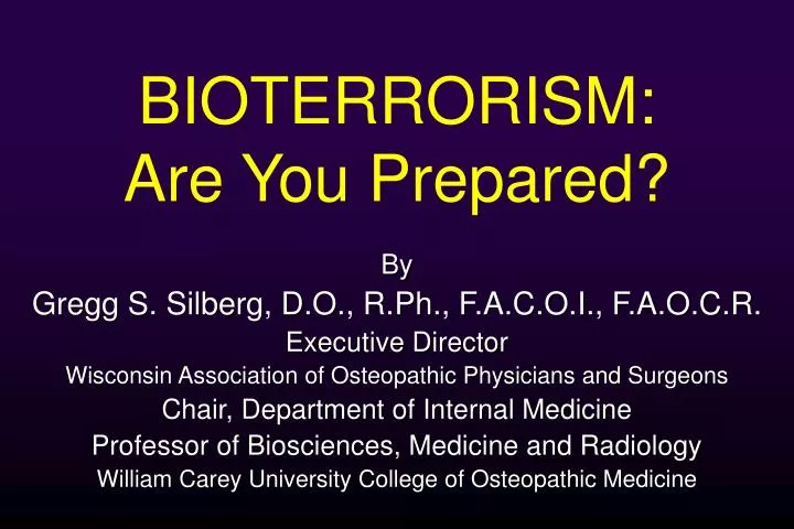 bioterrorism are you prepared
