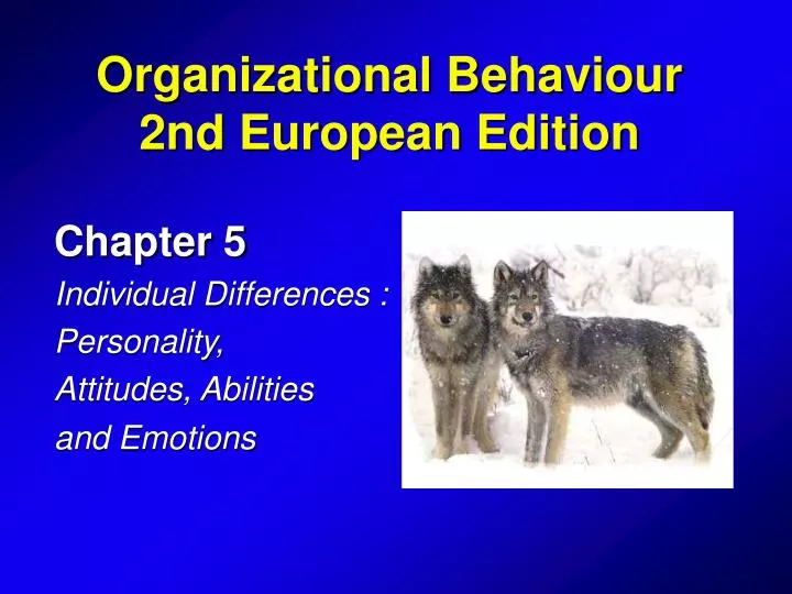 chapter 5 individual differences personality attitudes abilities and emotions