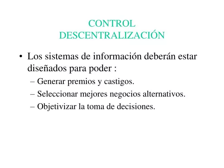control descentralizaci n