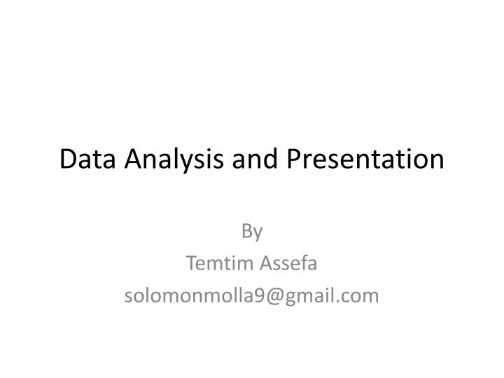 data analysis and presentation