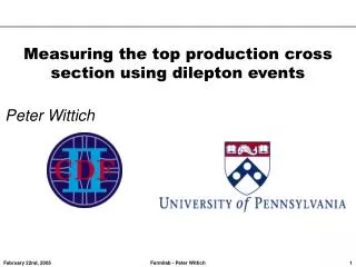 Measuring the top production cross section using dilepton events