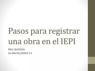 pasos para registrar una obra en el iepi