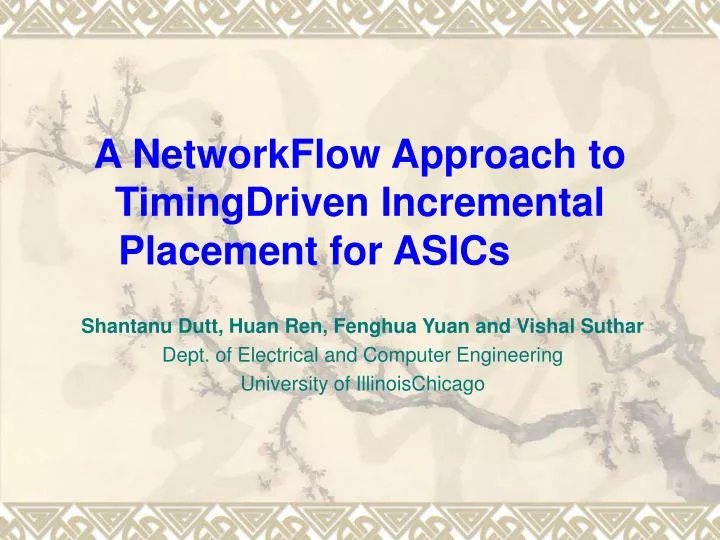 a network flow approach to timing driven incremental placement for asics