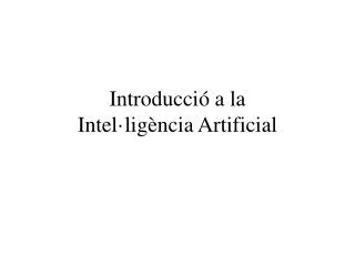 introducci a la intel lig ncia artificial